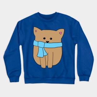 Kitty in Blue Scarf Crewneck Sweatshirt